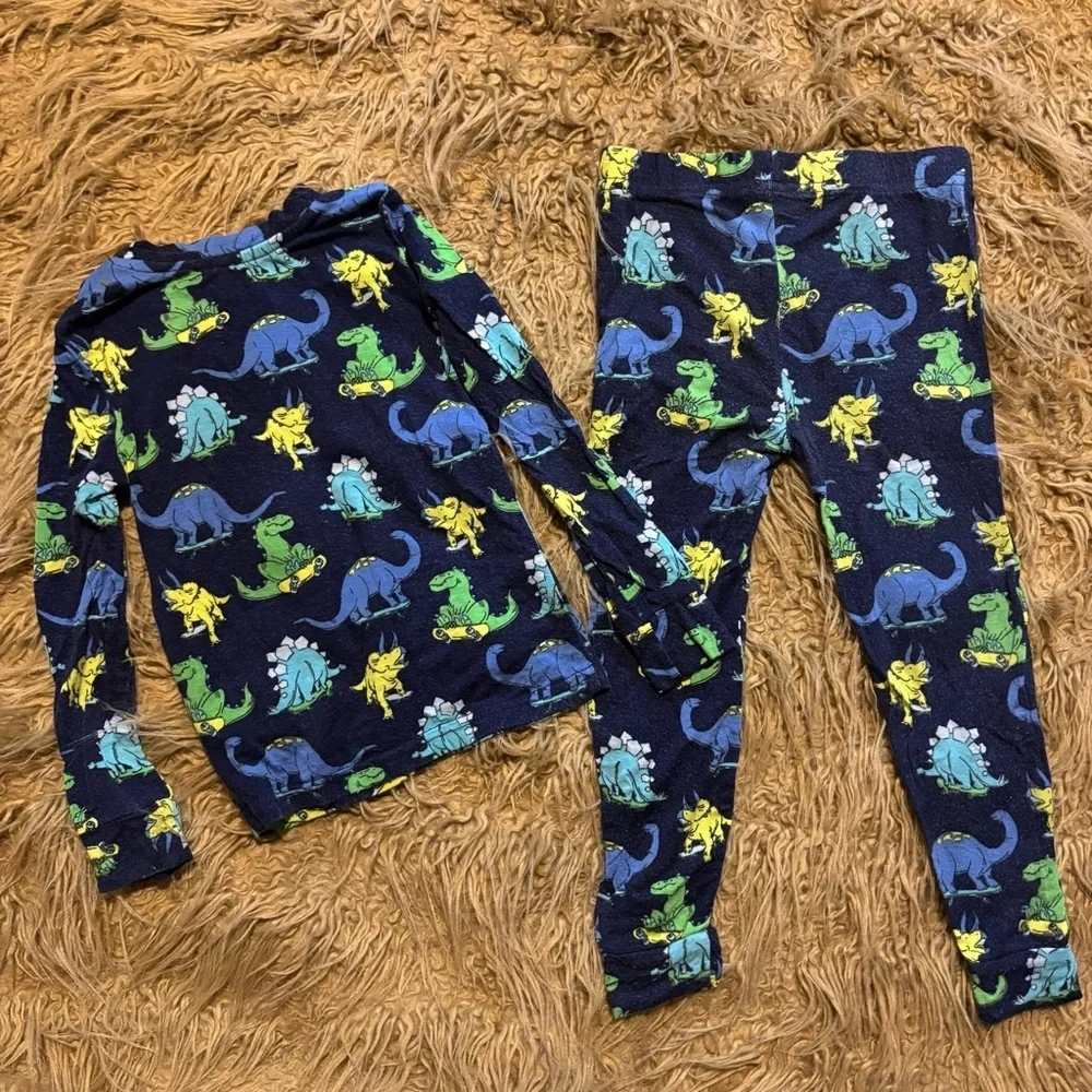 Bamboo Dinosaur PJs Print Kids Boys Pajama Set Viscose Buttery Soft 24 months